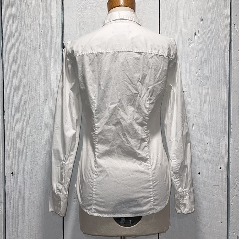 White J. Crew Slim Button Up Organic Cotton Size 4 - Picture 2 of 6